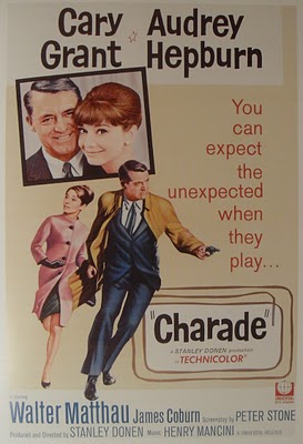 1962 Cary Grant CHARADE Audrey Hepburn Vintage Illustration Movie Poster 1960s Hollywood Cinema Graphics.jpg