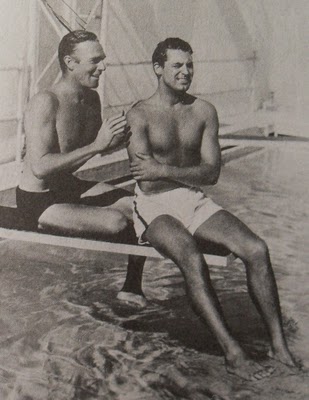1935 Cary Grant and Randolph Scott Pool Shirtless Swim Trunks Classic Hollywood Queer Photo.jpg