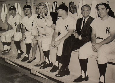 1962 Cary Grant thAT TOUCH OF MINK Doris Day Roger Maris Yogi Berra Mickey Mantle New York Yankees 1960s Hollywood Film Vintage Photo Baseball.jpg