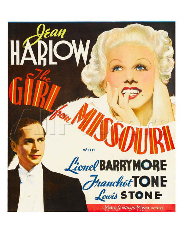 Girl from Missouri, Franchot Tone, Jean Harlow on Window Card, 1934.jpg
