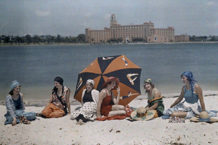 Florida-Six-women-sit-on-a-St_-Petersburg-beach-with-the-water-behind-them-St_-Petersburg.jpg