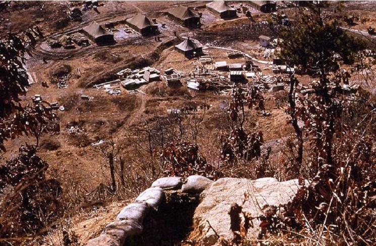 Looking down at supply area-46th ASH-FEb. 1953.JPG