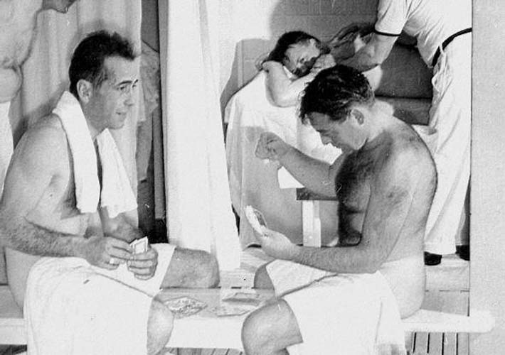 Humphrey Bogart and Peter Lorre in a steam bath.jpg