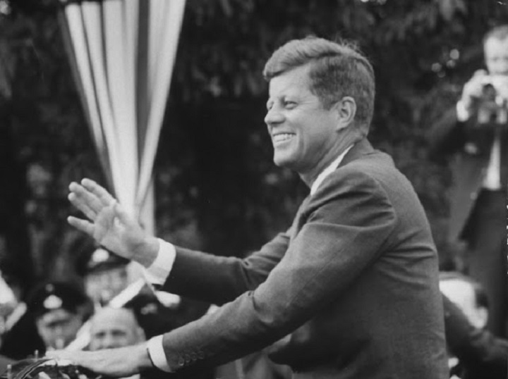 19 President John F_ Kennedy waves at the crowd during a speech in Bonn, Germany, June 1963.jpg