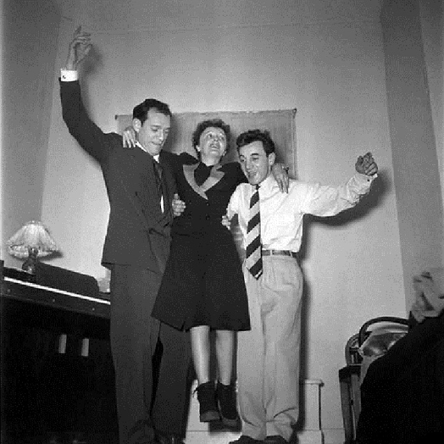 Eddie Constantine, Edith Piaf and Charles Aznavour.jpg