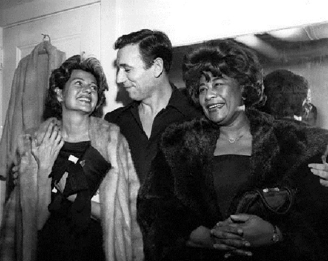 Rita Hayworth, Yves Montand and Ella Fitzgerald.jpg