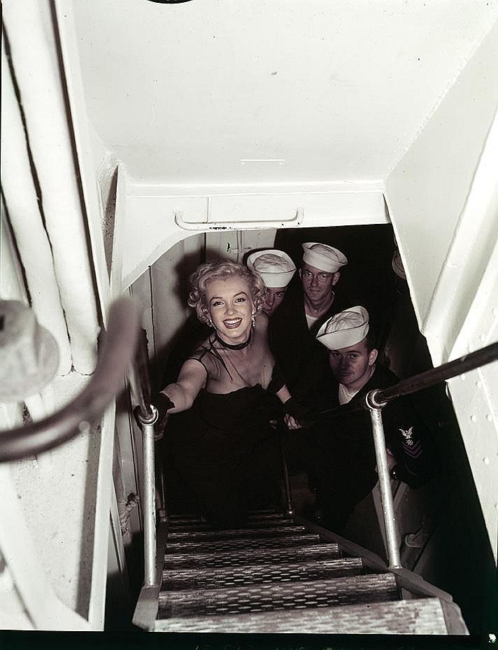 Marilynn Monroe visits sailors during the Korean War..jpg