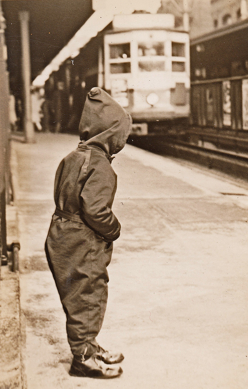 12George waiting for a Boston Type-5 Street Car Dec 1943.jpg