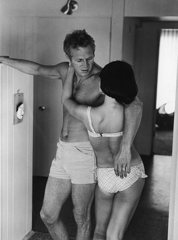 Steve McQueen and his first wife, TV actress Neile Adams at their Hollywood home in 1963. Photo by John Dominis.jpg
