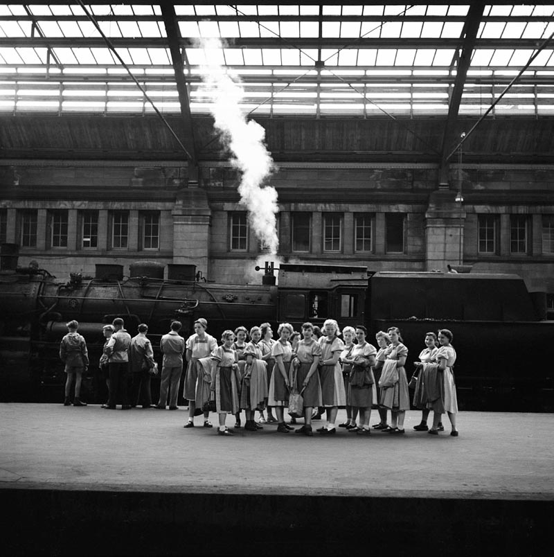 6 Schoolgirls in the Train Station, Germany, 1956.jpg