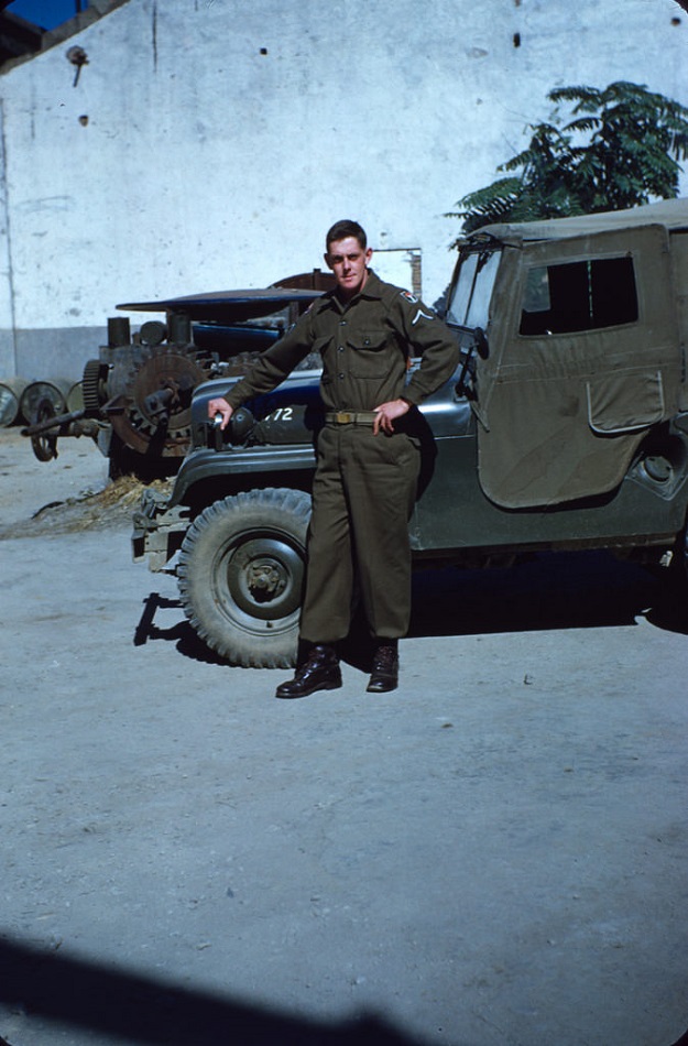 1 Me and my Jeep at the Post Office, Oct 1954.jpg