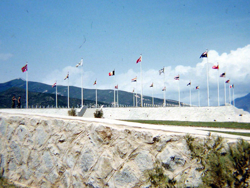 11 Flags represent all UN countries who supported the U.S. in Korea.jpg