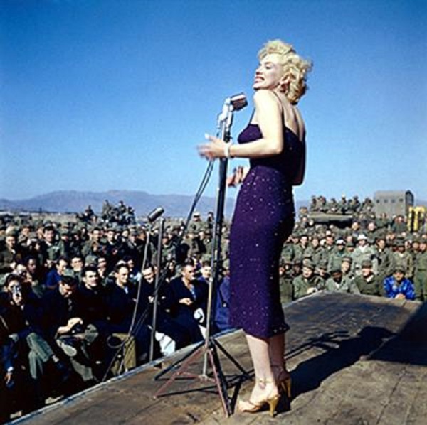12 Monroe on stage, Korea, February 1954 (Photographer unknown. From the website of Edward Piercy.jpg