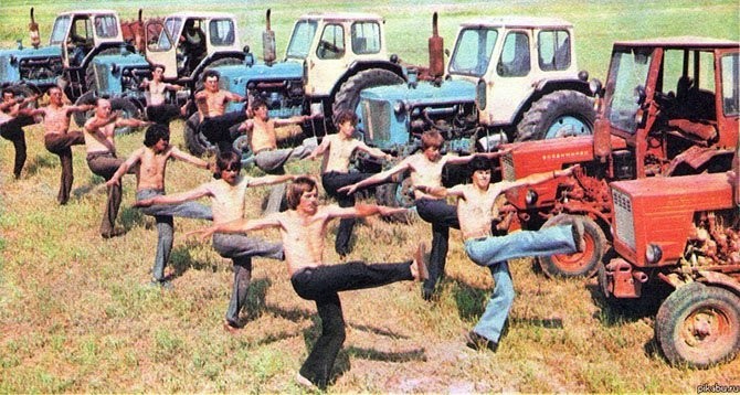 USSR, tractor drivers on morning gymnastics.jpg