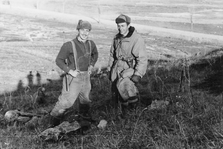 21 Feb., 1951 - Sydnam &amp; F.O. Ernie Sherf near Hoengsong..jpg