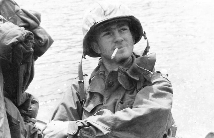 25 Sgt. Billy R. Hidy crossing the So Yong Gong River in amphib. April 5, 1951.jpg