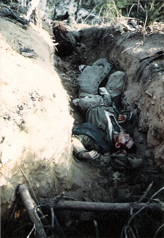 46 Top of Hill 313 at Hwatchon, April 23, 1951. Enemy dead..jpg