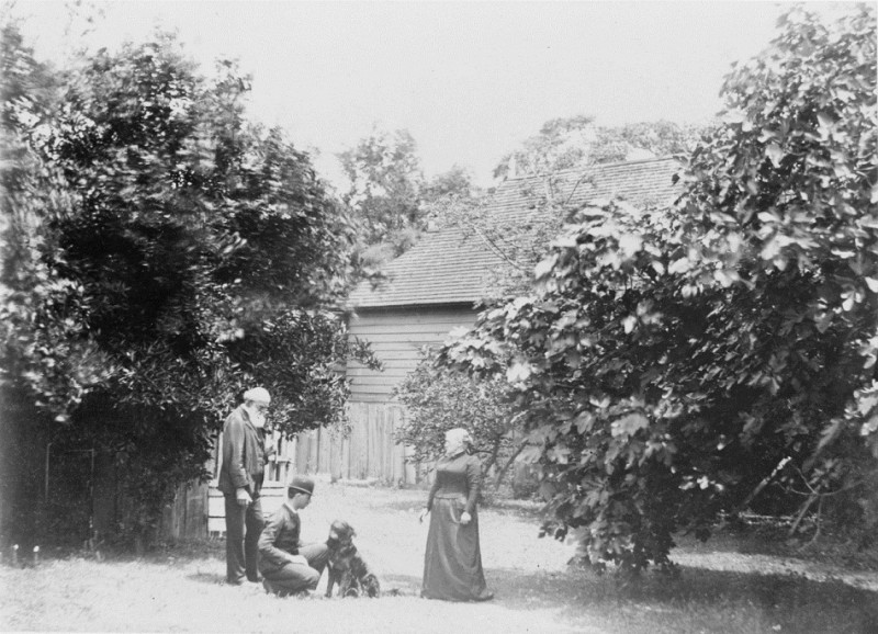Leo Tolstoy with his wife, son and dog, Russia, 1870–1890..jpg