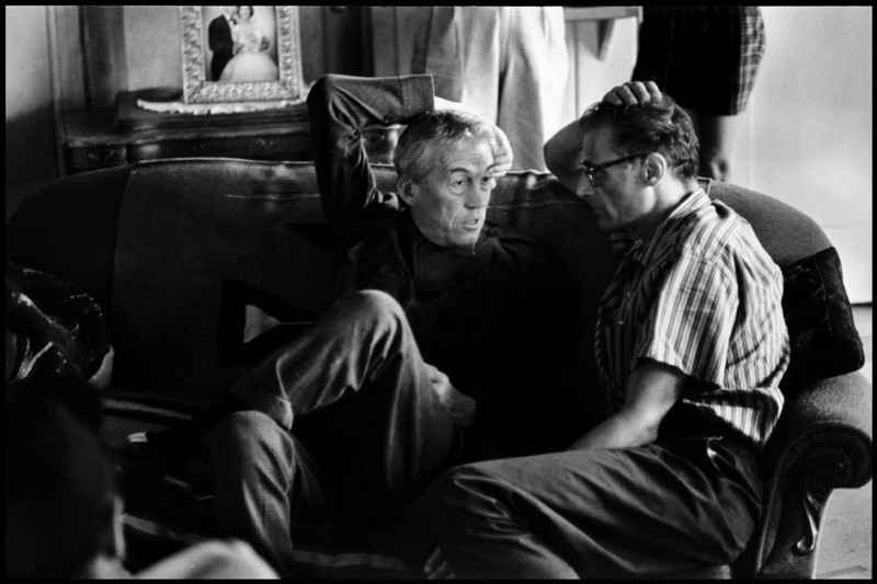 Nevada. Reno. John HUSTON discussing about The Misfits with Arthur MILLER. 1960..jpg
