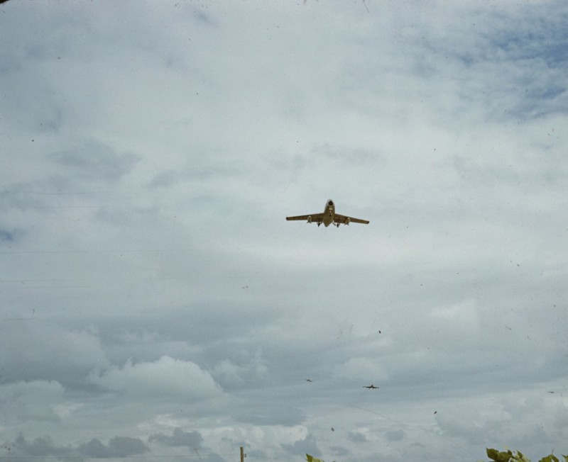 46 F86 Fighters landing at K55 Osan AB, 1953.jpg