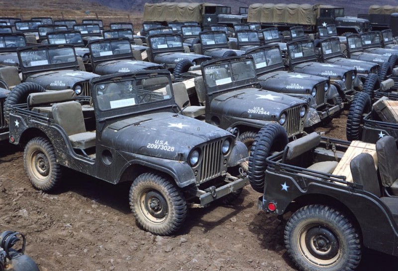 01 New M38A1 jeeps awaiting issue. Korea 1952.jpg
