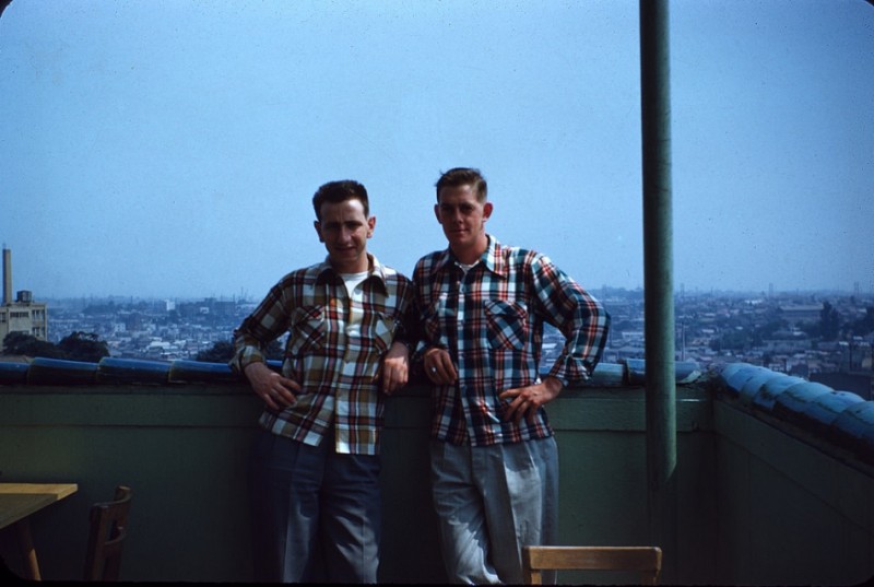 45 Me and Lynch on the roof of our hotel, 7 18 54.jpg