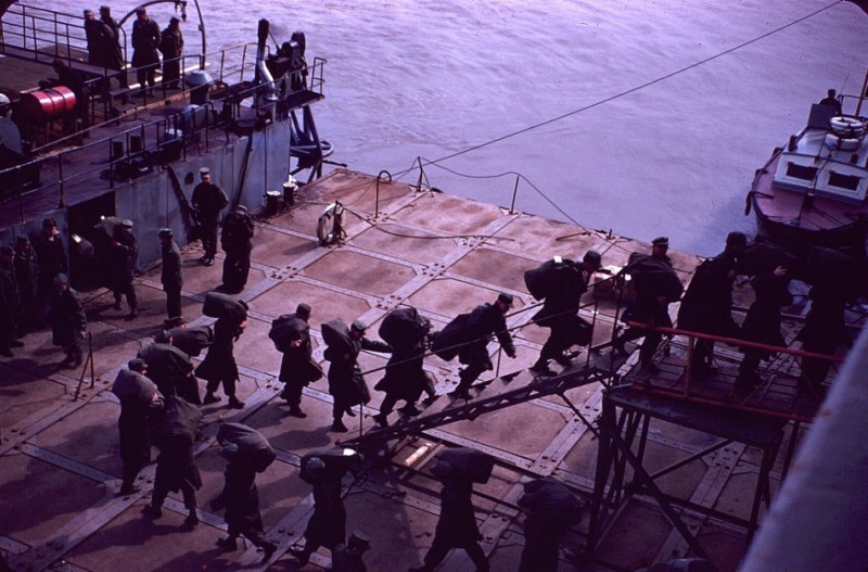 54 Boarding the General Gaffey, 1955.jpg