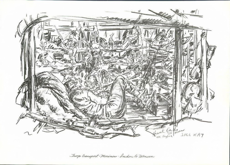 14 1953 Howard Brodie Korean War Drawing Sack Rat Marines.JPG
