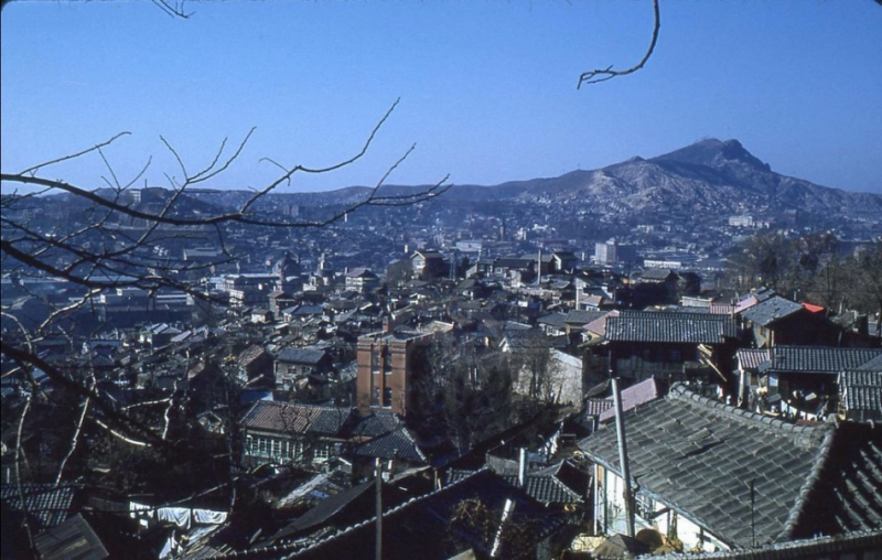 352H Original Slide, Rooftop View over Seoul Post Korean War Korea 1950s.JPG