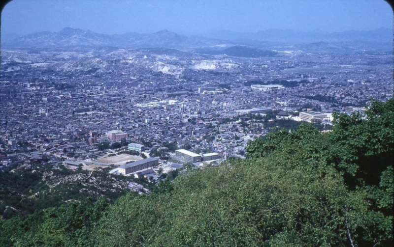 353H Original Slide, Rooftop View over Seoul Post Korean War Korea 1950s.JPG