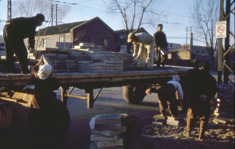 384H Original Slide Unloading concrete slabs Post Korean War Seoul Korea 1950s.JPG