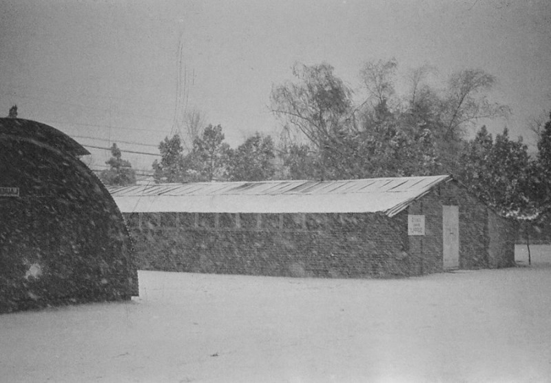Y 6 IN FRONT OF BARRACKS DURINGS SNOWSTORM DEC 10 1952.jpg