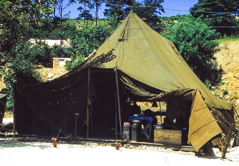 Y 13 OUR OLD TENT AT TFA I ROK CORPS AUGUST 1953.jpg