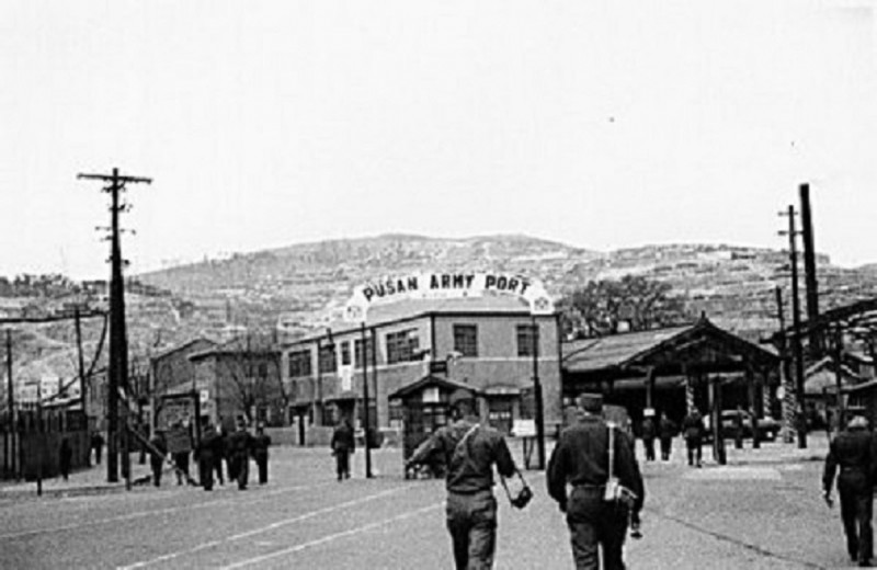 3 THE ENTRANCE TO THE UNITED STATES ARMY PORT AT PUSAN, KOREA 1954 PHOTO SUBMITTED BY MEL POPE.jpg