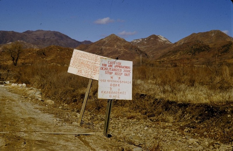 8 Sign warning about the Demilitarized Zone ahead.jpg
