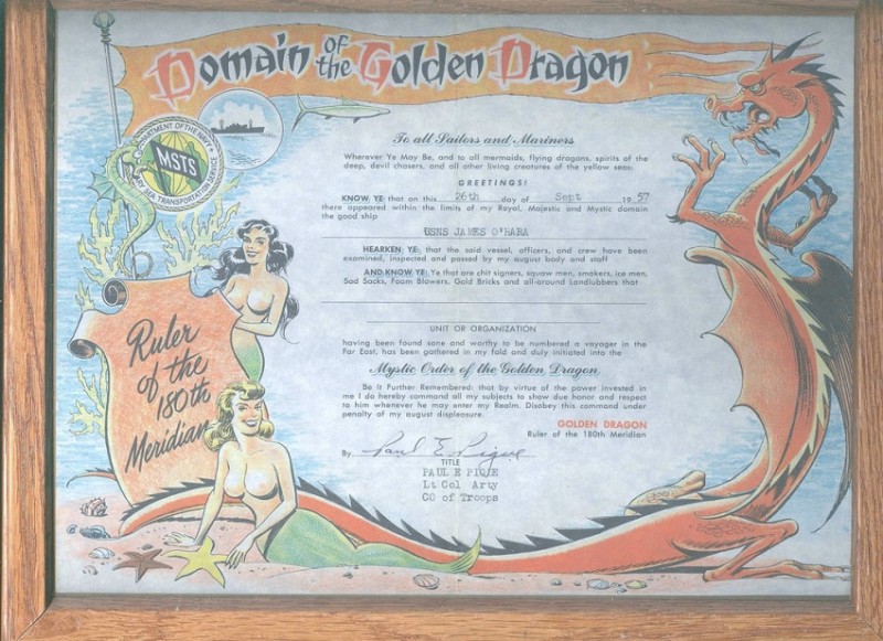 32 Domain of the Golden Dragon, 26 Sept. 1957 aboard the USNS O