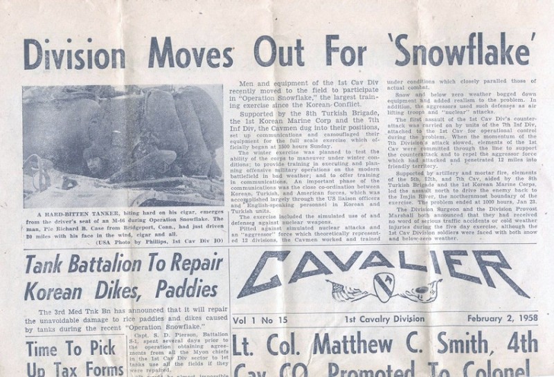 44 Cavalier Headlines, Feb. 2, 1958, Korea.jpg